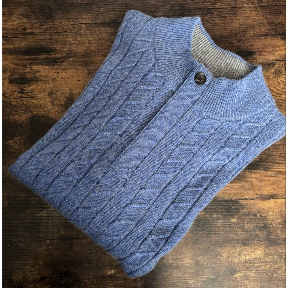 Peter Millar Baby Wool / Cashmere Cable Quarter-Zip Sweater Size XL NWT - Picture 8 of 12